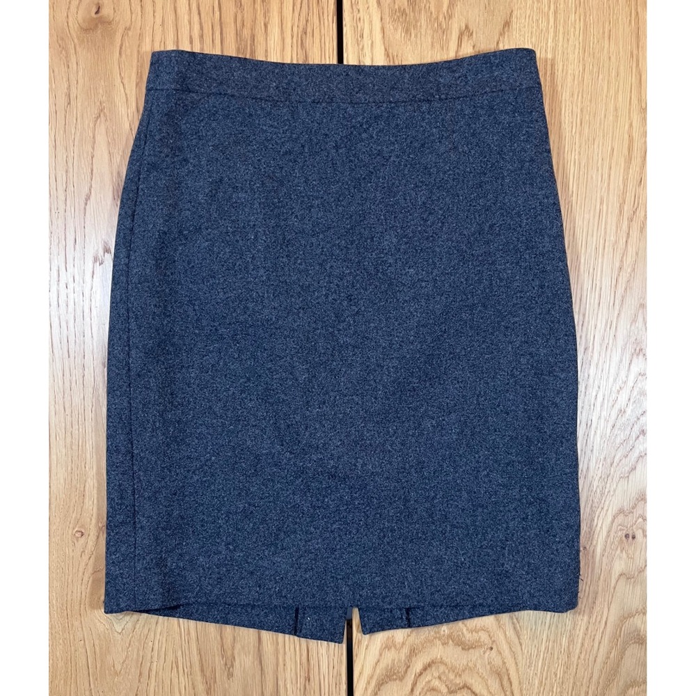 J.Crew The Pencil Skirt Women Size 2 Grey Wool Blend Professional Workwear - Picture 2 of 9